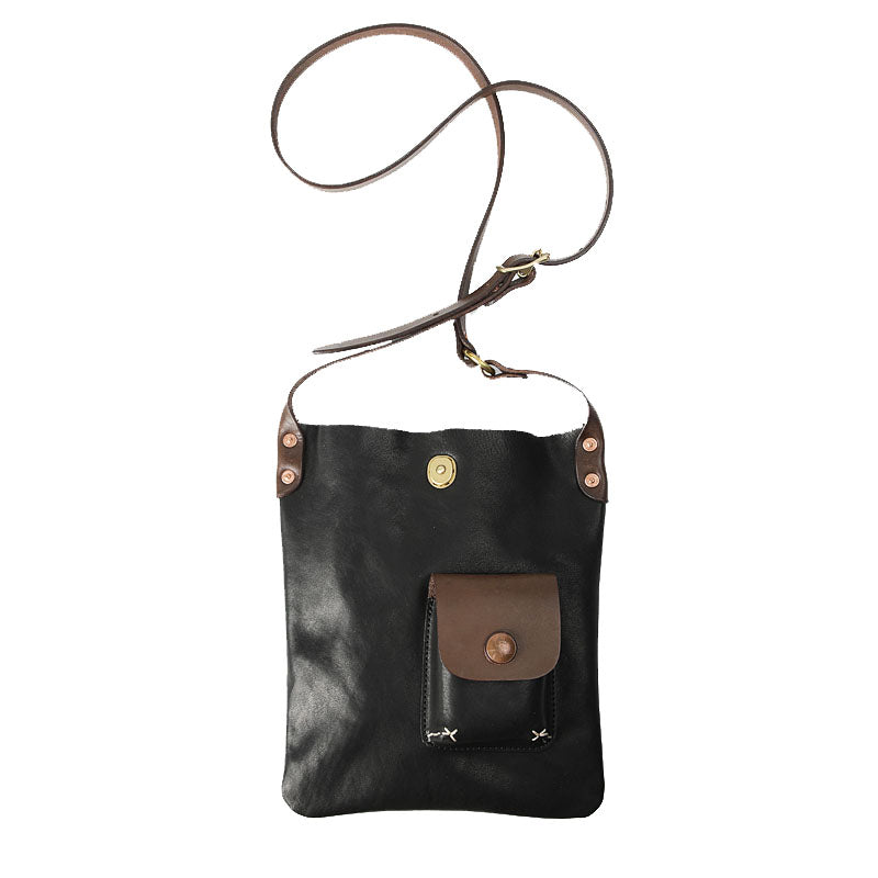 Vintage Tan Handmade LEATHER MEN'S Side BAG Courier Bag MESSENGER BAG Black Leather Postman BAG FOR MEN - iwalletsmen