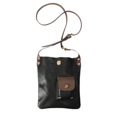 Vintage Tan Handmade LEATHER MEN'S Side BAG Courier Bag MESSENGER BAG Black Leather Postman BAG FOR MEN - iwalletsmen