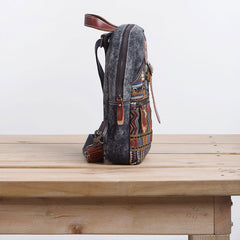 Folk Canvas Mens Sling Bag Vintage Chest Bag One Shoulder Pack for men - iwalletsmen