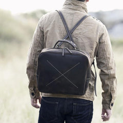 Handmade Leather Mens Cool Backpack Messenger Bag Briefcase Work Bag Business Bag for men