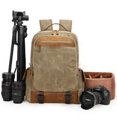 CANVAS WATERPROOF 15‘’ MENS LARGE NIKON CAMERA BACKPACK CANON CAMERA BAG DSLR CAMERA BAG FOR MEN - iwalletsmen