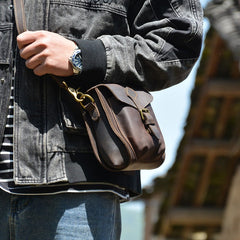 LEATHER MEN Belt Pouch Coffee Phone Belt Bag Waist BAG Small Side Bag FOR MEN