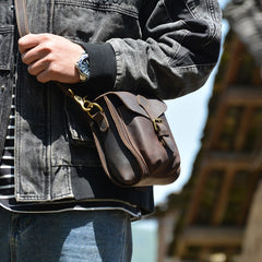 LEATHER MEN Belt Pouch Brown Phone Belt Bag Waist BAG Small Side Bag FOR MEN