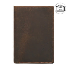 Slim Leather RFID Vertical Travel Wallet for Men Bifold Wallet Passport Wallet Travel Wallet