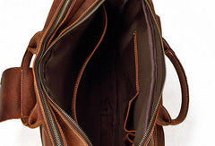 Vintage Cool Leather Briefcase Handbag Business Briefecases Shoulder Bag for men - iwalletsmen
