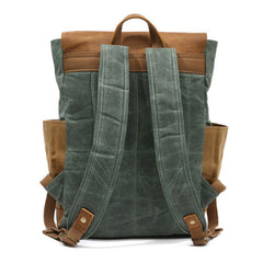 Waxed Canvas Mens Travel Backpack Canvas Backpacks Canvas School Backpack for Men - iwalletsmen