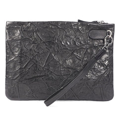 Handmade Leather Mens Black Cool Long Wallet Wirstlet Bag Ultra Thin Clutch Wallet for Men - iwalletsmen