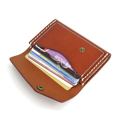 Leather Mens Card Wallet Front Pocket Wallet Small Slim Wallet Change Wallet for Men - iwalletsmen