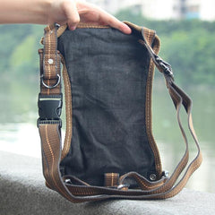 Black Denim Mens Casual Small Belt Bag Fanny Pack Messenger Bag Green Jean Waist Bag DropLeg Bags For Men - iwalletsmen