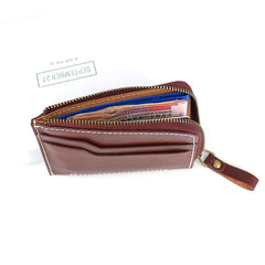 Leather Mens Front Pocket Wallets Small Slim Wallet Card Wallet Change Wallet for Men - iwalletsmen