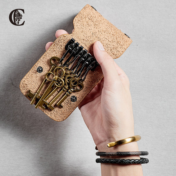 Cool Black Men's Leather Key Holder Car Key Case Card Holder For Men - iwalletsmen