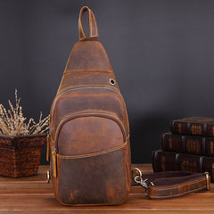 Cool Leather Chest Bag Sling Bag Sling Crossbody Bag Sling Travel Bag Sling Hiking Bags For Men - iwalletsmen