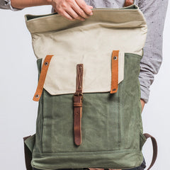 Cool Canvas Gray Travel Bag Mens Backpack Canvas Canvas School Bag for Men - iwalletsmen