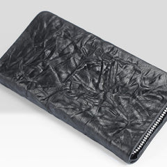 Handmade Leather Mens Cool Long Leather Wallet Zipper Clutch Wallet for Men - iwalletsmen
