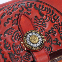 Handmade Leather Mens Chain Biker Wallet Cool Leather Wallet Long Phone Wallets for Men