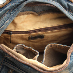 Casual Blue Denim Mens Womens Messenger Bag Jean Postman Bag Courier Bag For Women - iwalletsmen