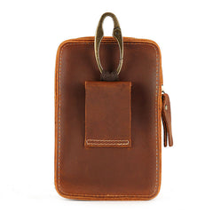 Cool Brown Leather Mens Belt Case Belt Pouch Mini Waist Pouch Belt Bags For Men - iwalletsmen