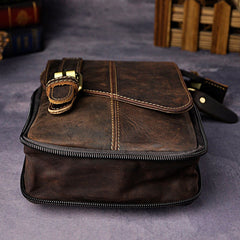 Mens Leather Small Side Bag COURIER BAGs Waist Pouch Holster Belt Case Belt Pouch for Men - iwalletsmen