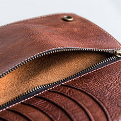 Handmade Mens Cool Leather Chain Wallet Biker Trucker Wallet with Chain for Men - iwalletsmen