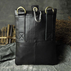 Mens Leather Small Side Bag COURIER BAG Waist Pouch Holster Belt Case Belt Pouch for Men - iwalletsmen