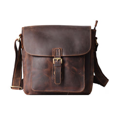 Handmade Leather Mens Cool Shoulder Bag Messenger Bag Chest Bag Bike Bag Cycling Bag for men