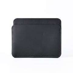 Vintage Brown Leather Men's Front Pocket Wallet Black Slim Card billfold Wallet Small Wallet For Men - iwalletsmen