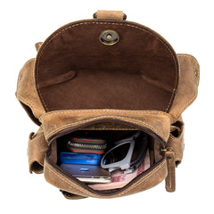 Cool Brown Leather Mens Fanny Pack Khaki Waist Bags Belt Tool Bag Hip Pack Belt Bag Bumbag for Men - iwalletsmen