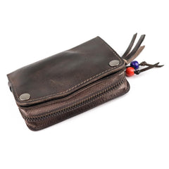 Vintage Leather Men's billfold Small Wallet Brown Key Wallet Card Wallet For Men - iwalletsmen