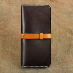 Handmade Womens Leather Long Wallet Bifold Long Wallets Card Wallet Clutch Wallet for Ladies - iwalletsmen