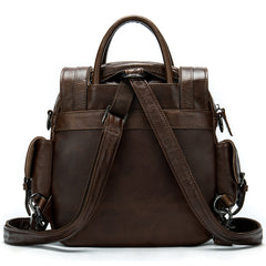 Vintage Mens Leather Small Backpack Handbag Briefcase Shoulder Bag for Men - iwalletsmen