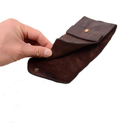Vintage Coffee Leather Mens Envelope billfold Small Wallet Front Pocket Bifold billfold Wallet For Men - iwalletsmen