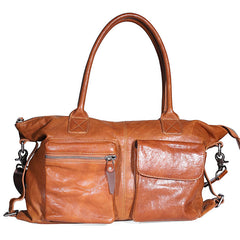 Leather Mens Large Black Travel Handbag Weekender Bag Brown Duffle Bag Luggage Bag for Men - iwalletsmen