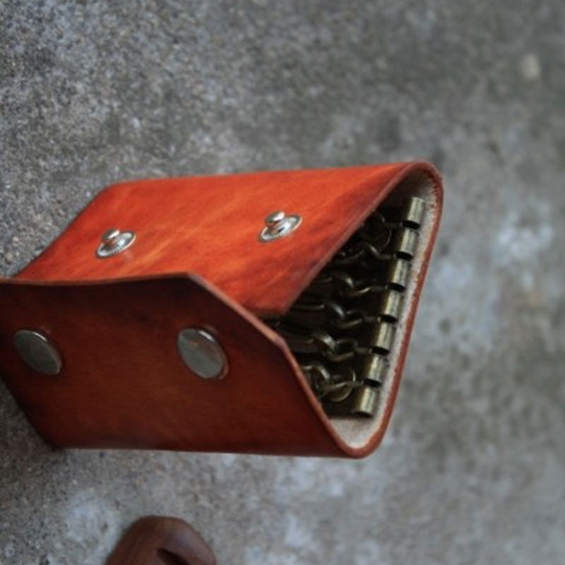 Handmade Mens Leather Key Holder Key Wallet Small Key Wallet for Men - iwalletsmen