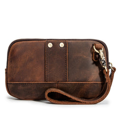 Classy Brown Leather Mens Work Clutch Bag Wirstlet Clutch Mobile Phone Bag For Men - iwalletsmen