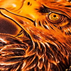 Handmade Leather Tooled Eagle Mens billfold Wallet Cool Leather Wallet Slim Wallet for Men