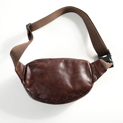 Handmade Distressed Black Leather Men Fanny Pack Waist Bag Hip Pack Belt Bag Bumbag for Men - iwalletsmen