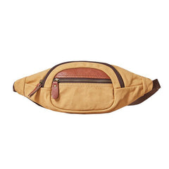 Canvas Leather Mens Womens Fanny Pack Canvas Waist Bag Small Hip Pack for Men - iwalletsmen