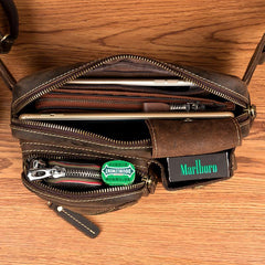 Cool Brown Leather Fanny Pack Mens Waist Bags Hip Pack Belt Bags Bumbags for Men - iwalletsmen