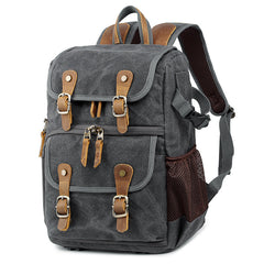 Khaki CANVAS WATERPROOF MENS 15'' CANON CAMERA BACKPACK LARGE NIKON CAMERA BAG DSLR CAMERA BAG FOR MEN - iwalletsmen