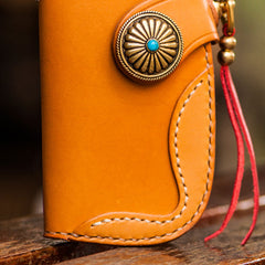 Handmade Leather Biker Mens Cool Car Key Wallet Coin Wallet Pouch Car KeyChain for Men