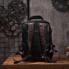 Cool Mens Leather 15inch Laptop Backpack Satchel Backpack Leather School Backpack for Men - iwalletsmen