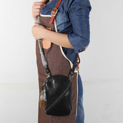 Handmade Genuine Leather Mens Cool Chest Bag Sling Bag Crossbody Bag Travel Bag Hiking Bag for men