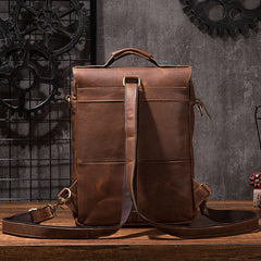 Cool Mens Leather Backpack School Backpack Leather Laptop Backpack for Men - iwalletsmen