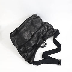 Casual Black Leather Mens 15 inches Tote Side Bag Large Messenger Bag Brown Tote Handbag Courier Bag for Men - iwalletsmen