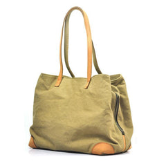 Gray Canvas Leather Mens Denim Bag Tote Bag Messenger Bag Camel Travel Bag For Men and Women - iwalletsmen