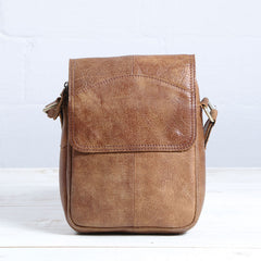 Cool Vintage Leather Small Mens Messenger Bags Shoulder Bags for Men - iwalletsmen