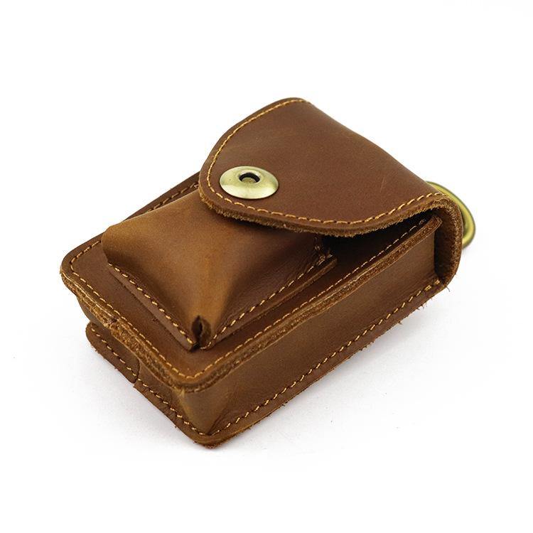 Leather Mens Cigarette Cases with Lighter Holder With Belt Loop Cigarette Holder For Men - iwalletsmen