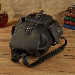 Cool Leather Mens Backpack Vintage Travel Backpack School Backpack for men - iwalletsmen
