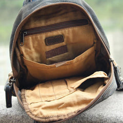 Denim Vintage Blue Mens Large Sling Bag Chest Bag Jean One Shoulder Backpacks For Men - iwalletsmen