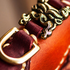 Handmade Leather Mens Tibetan Chain Biker Wallet Cool Leather Wallet Long Clutch Wallets for Men